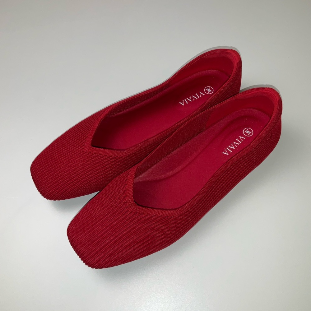 Red Women's Flats - Picture 7 of 16